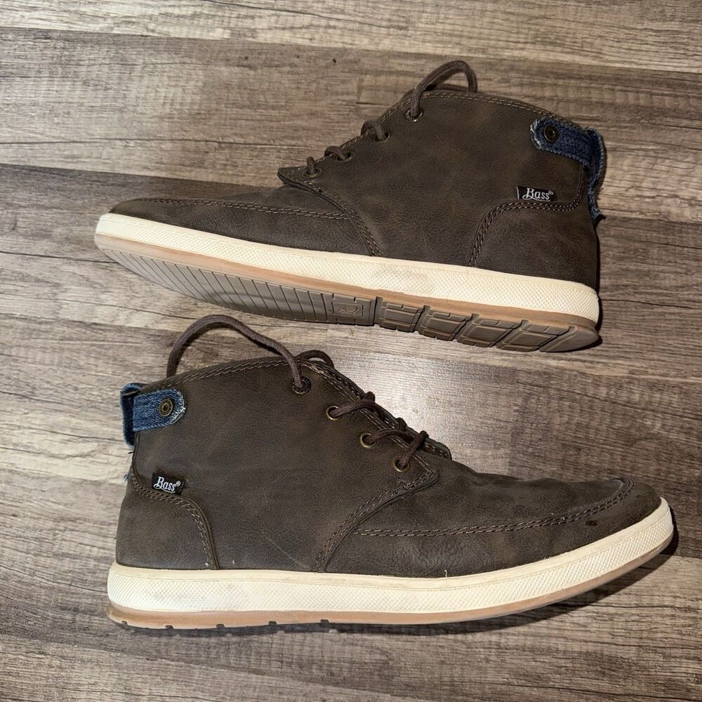 Bass Mens 71328801B Chukka Boots Brown Synthetic Lace Up Mid Top Shoes Size 9.5